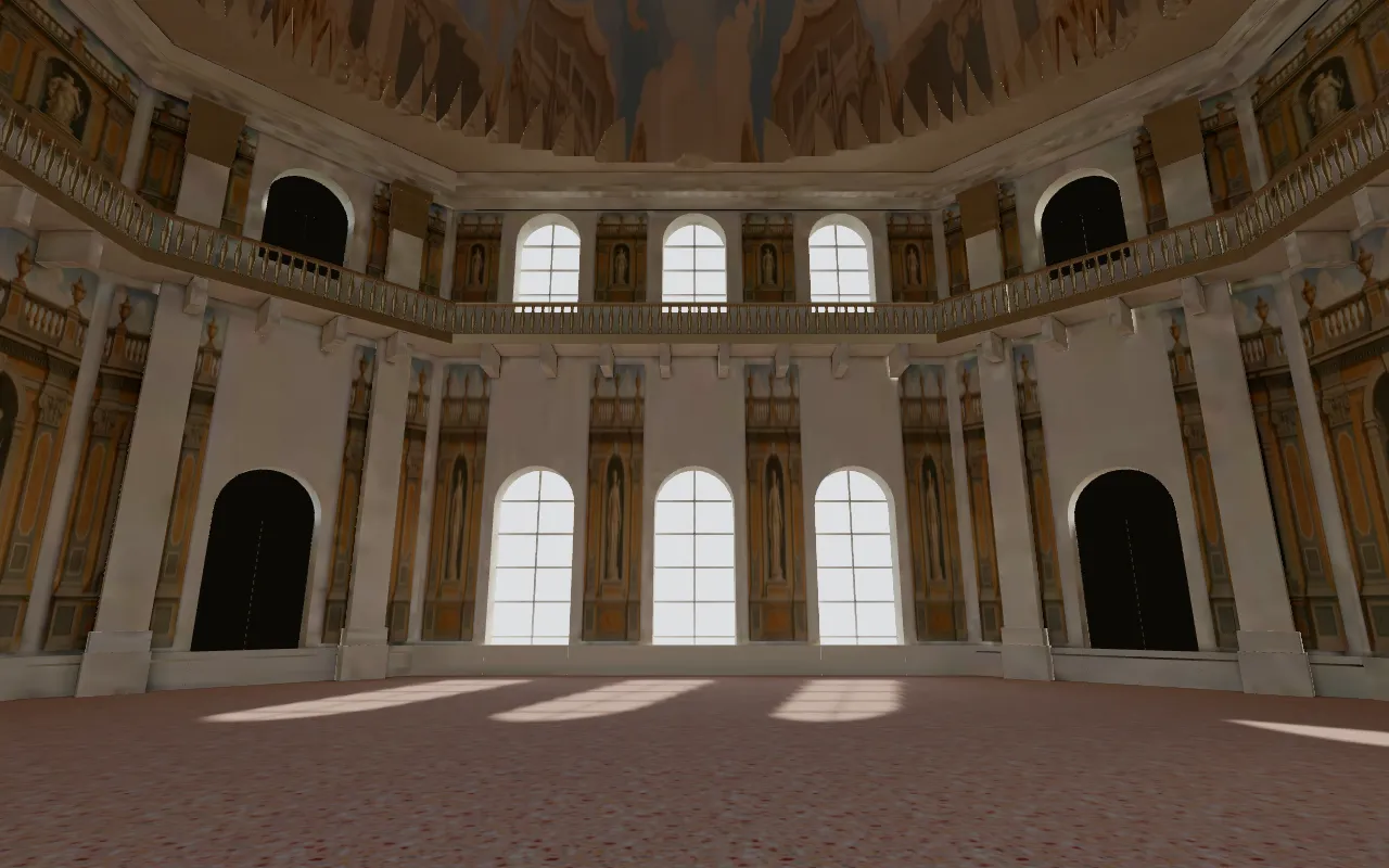 Ricostruzione 3D del Salone centrale della Palazzina di Caccia di Stupinigi (ricostruzione 3D)