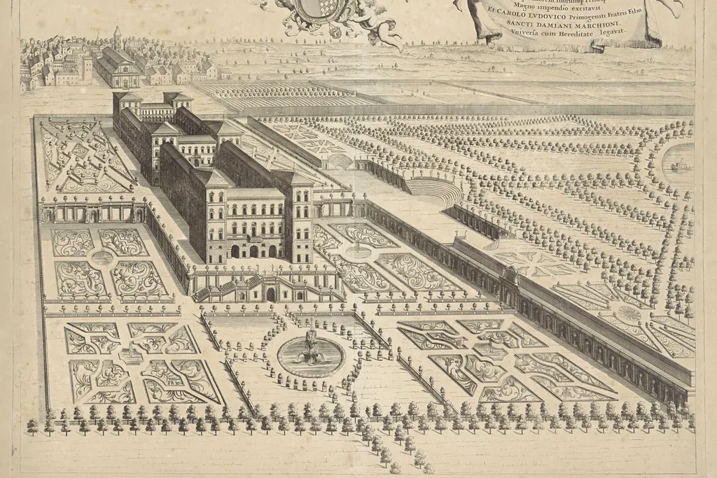 Alladiense Palatium, tavola I.63 del Theatrum Sabaudiae nella riedizione olandese del 1725, 1725